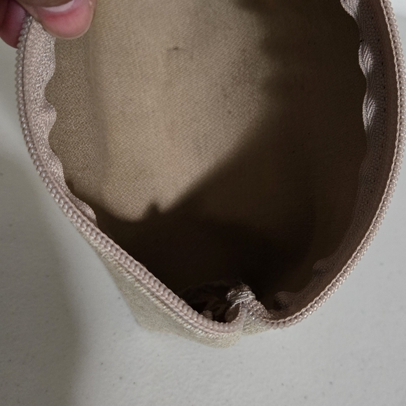 Dooney and Borke Mini Canvas Beige Monogram Leather Pull Pouch - Picture 12 of 12